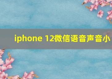 iphone 12微信语音声音小